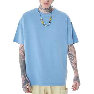 เสื้อยืดผู้ชายผ้าฝ้าย100% สั่งทำคุณภาพสูงธรรมดาโอเวอร์ไซส์180กรัม3D เปล่าพิมพ์ลายพัฟบนคอกว้าง - Product Image 1