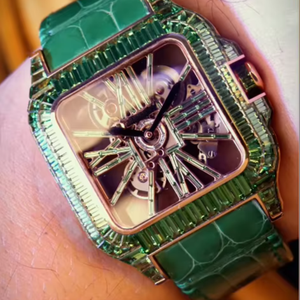 Montre de luxe en moissanite VVS pour homme, mouvement à quartz, cadran en verre, brillance éclatante, artisanat élégant, style haut de gamme - Product Image 1