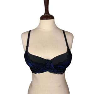 Soutien-gorge rembourré en dentelle bleu fluo - Product Image 3