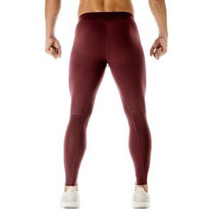 Leggings de compression sur toute la longueur pour hommes Vêtements de fitness en couleur unie avec logo à la taille Nouveau design - Product Image 6