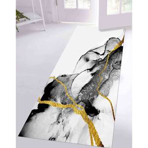 <b>Black</b> Marble Printed <b>Rug</b>: Luxury Alcohol Ink 3D Design for Dining Room,Nonwoven Thin <b>Rug</b> - Product Image 4