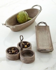 Plateau de luxe en bois de manguier avec finition antique - Product Image 2