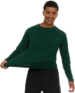 Rash Guard vert foncé pour hommes | Haut athlétique anti-frottement pour les sports nautiques et de combat - Product Image 5