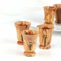 Verre à shot cylindrique en bois artisanal écologique classique 25 ml ArtisRaw pour cocktails, origine TN