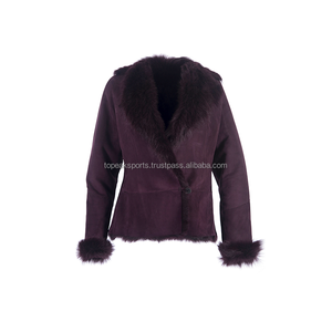 Manteau d'hiver en cuir de mouton bordeaux le plus demandé pour femme, modèle 2026, qualité supérieure, faible MOQ, grandes tailles, tendance - Product Image 1