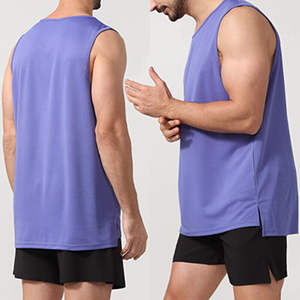 Camisetas Deportivas de Gimnasio para Hombre, Spandex/Algodón, Corte Ajustado, Dobladillo Recto, Secado Rápido, Transpirables, Diseño Personalizado con Logotipo OEM - Product Image 2