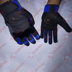 Gants de frappe de baseball en cuir bleu et noir, courts, doux, légers et durables, pour les joueurs d'équipe professionnels - Product Image 1