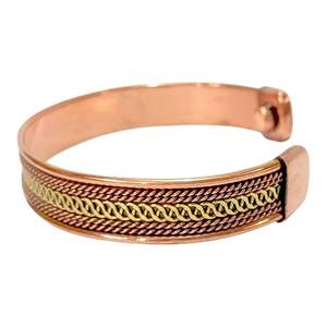 Bracelets en cuivre, joncs, motif floral, style religieux chrétien, unisexe, bijoux indiens, respectueux de l'environnement, sculptés pour - Product Image 2