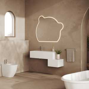 120cm Wall-Hung Bathroom Cabinet with Rota LED <b>Mirror</b> and 2 Drawers Resin Sink Included - Product Image 1
