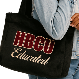 HBCU Sac fourre-tout éduqué en fourrure Delta noire Broderie chenille en peluche Sororité grecque Divine Neuf Cadeau Logo personnalisé Sac à main tendance - Product Image 5