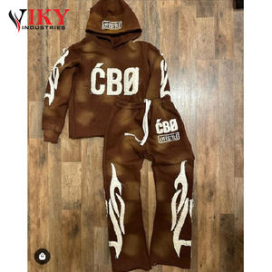 ชุดวอร์มปลายบานสำหรับผู้ชายกางเกงขาบานปักลายแบบกำหนดเอง - Product Image 2