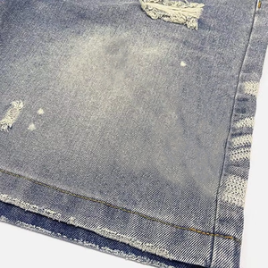 Ropa de calle de alta calidad para hombre, pantalones cortos de mezclilla azul, pantalones vaqueros informales rectos transpirables elásticos para hombre - Product Image 3