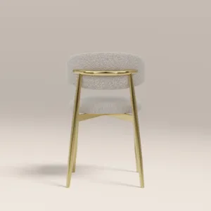 SPECKLED STONE & BRASS WALNUT & BLUSH HALSTON DINING <b>CHAIR</b> - Product Image 4