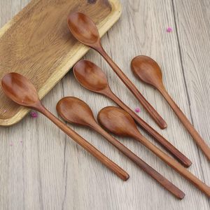 Saldi all'ingrosso a buon mercato cucchiaio di legno di legno utensili da tavola per mangiare miscelazione agitazione, lungo manico cucchiaio in Vietnam