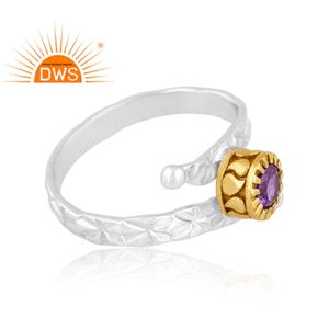Meilleure vente bague empilable en argent sterling fin avec améthyste naturelle bijoux personnalisés pour femmes cadeau pour elle - Product Image 3