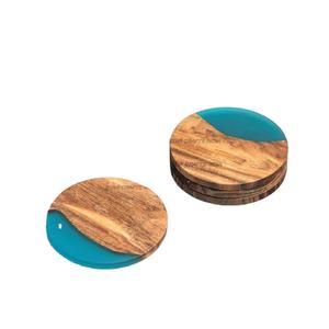 Cérémonie du thé Tasse créative de style japonais Dessous de verre carrés en résine de bois pour boissons de SCI - Product Image 1