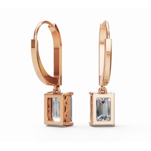 Pendientes de Aro de Diamantes de Corte Esmeralda Clásicos de Oro de 18 Quilates de Alta Exclusividad, Joyería Cultivada en Laboratorio, Exportación al por Mayor B2B - Product Image 3