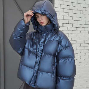 Puffer Jacket Puffer Coat Custom Women Winter Outer Wear <b>Padded</b> Long Plain Quilted Jacket - Product Image 4