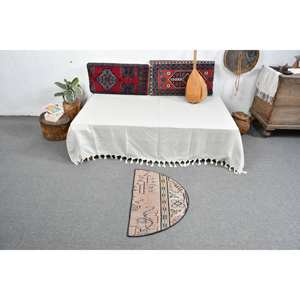 Alfombra de lana clásica Beige marrón de 2,5X1,5 pies, diseño de retazos turco para entrada, sala de estar o dormitorio, respaldo de látex - Product Image 3