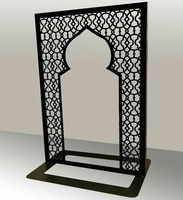 Islamic Prayer Rug Rack Holder Wooden Mosque Arch Floor Standing Decoration Ramadan Eid Home Decor Janamaz Storage Stand Supplie