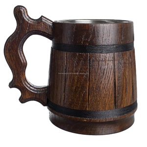 Chope à bière en bois faite à la main, écologique, durable, tasse en bois sculpté, chope à boire en bois naturel rustique, bière, café, thé, style rustique - Product Image 3