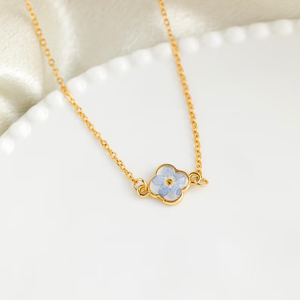Collier en résine « Ne m'oubliez <span class=keywords><strong>pas</strong></span> » plaqué or 18 carats en acier inoxydable, bijou commémoratif délicat et significatif - Product Image 6