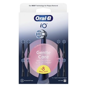 Têtes de brosse de rechange pour brosse à dents électrique Oral B IO Series Gentle Care, 8 pièces, noires - Product Image 2
