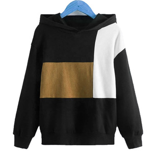 Mens Color Block Winter Hoodie 2025 Streetwear Custom Heavyweight 100% Cotton Pullover Plus Size Sweatshirts - Product Image 3