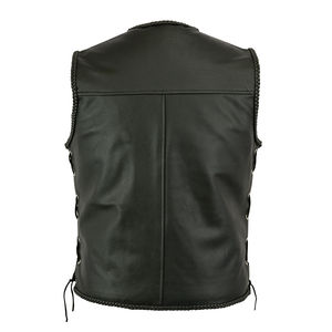 Gilet en cuir noir pour homme, nouvelle arrivée, personnalisation de la marque, gilet de moto avec design d'hiver pour la conduite à moto, personnalisé - Product Image 2