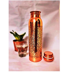 Botella de Agua Ecológica con Aislamiento Térmico de Cobre Puro de Handicraft World, 350 ml-1000 ml, Regalo Personalizado Hecho a Mano con Logotipo Personalizado - Product Image 2