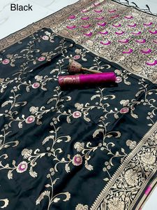 Vêtements indiens et pakistanais Saree Banarasi en pure soie pour femmes - Product Image 3