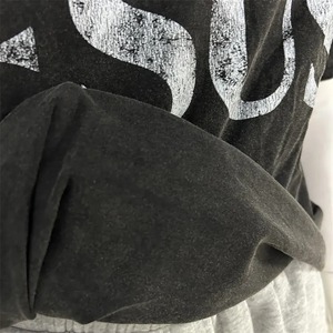 Summer 2024 Graphic T Shirt Logo personnalisé Vintage Acid Washed Screen Print Cropped Drop Shoulder Oversized Men T Shirt - Product Image 5