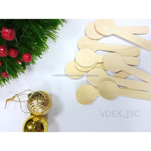 Ustensiles cuillères en bois de taille 105mm pour la cuisine, pour le service au restaurant, bord poli, surface lisse - Product Image 4