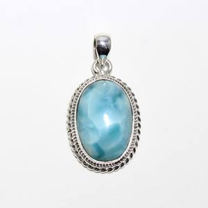 จี้ลาริมาร์ธรรมชาติ925จี้เงินสเตอร์ลิงประดับอัญมณีลาริมาร์ที่สวยงาม - Product Image 2