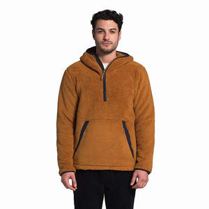 <b>Men's</b> Casual Solid Cotton Fleece Half Zip <b>Hoodie</b> Long Sleeves Embroidered Digital Printing Customizable Sportswear Winter - Product Image 1