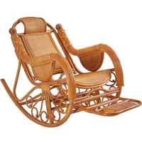 Fauteuil à bascule en rotin tressé de luxe moderne, idéal pour la cour et le parc – Chaise longue de jardin de rêve