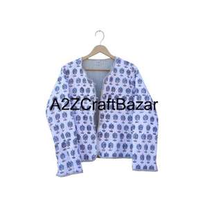 Veste matelassée réversible en coton pur 100% de style indien pour femmes, faite à la main, patchwork floral, vestes d'hiver faites à la main - Product Image 1