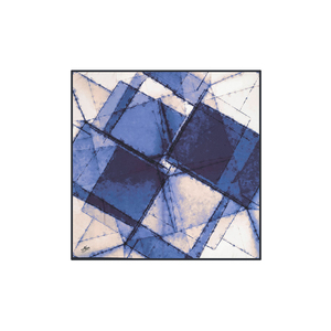 Vintage Fashion <b>Square</b> <b>Scarf</b>-Blue Polyester with Geometric Pattern Summer Accessory - Product Image 1