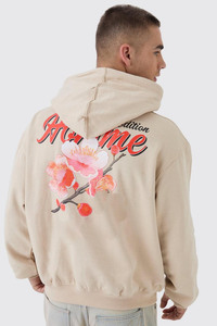 Sweatshirts à capuche imprimés avec logo personnalisé unisexe Nouveau sweatshirts à capuche surdimensionnés en coton épais à épaules tombantes Hommes Sports Casual Winter Lined - Product Image 3