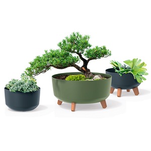 Pot de fleurs vert terre, sans réservoir, collection GRACIA, 39cm x 39cm x 25.7cm, capacité de 21.5 L. - Product Image 6