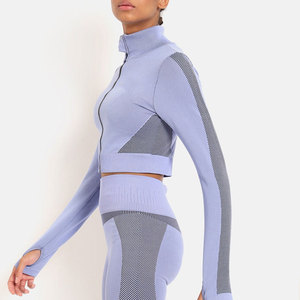 Women's <b>Summer</b> Training Base Layer <b>Top</b> Contour Fit Zip-Up Ribbed Knit Streetwear with Zip-Up Feature T-Shirts - Product Image 3