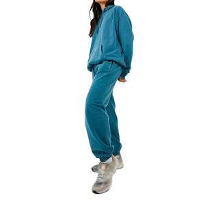 Conjunto Deportivo Informal de Primera Calidad Personalizado, Diseño Liso, 100% Algodón, Sudadera y Pantalones Jogger para Mujer - Product Image 1