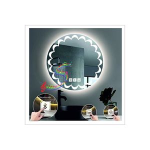 Specchio da bagno per il trucco Anti-appannamento Bluetooth con Design a LED a luce diurna da 70 Cm
