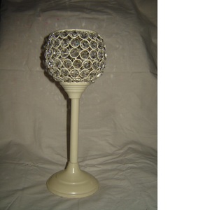 Bougeoir en métal boule de cristal argenté élégant ensemble de décoration de table durable pour mariages et fêtes lanterne de pot de candélabre - Product Image 4