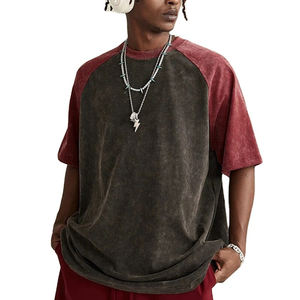 Wholesale High Quality Loose T Shirt Vintage Washed Solid Color T Shirt Soft Cotton Oversized <b>Blank</b> Men's Distressed T Shirts - Product Image 4