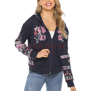 High Quality Women Embroidery <b>Hoodies</b> Winter Customizable Cotton Polyester Low MOQ Top Fashion - Product Image 3