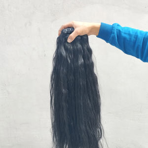 Perruques de trame de cheveux humains indiens personnalisés 360 fermetures de faisceaux bruts frontaux brun Machine tissage à la main poney Texture droite naturelle - Product Image 2