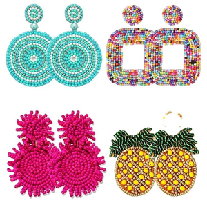 New Fashion Jewelry Embroidery <b>Earrings</b> Handmade Beaded <b>Earrings</b> for Women and Girls jewelry Fashion 2025 From India - Product Image 3