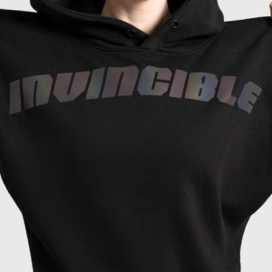 Invincible Black Oversized <b>Hoodie</b> for <b>Workout</b> Breathable Knitted Fabric - Product Image 6