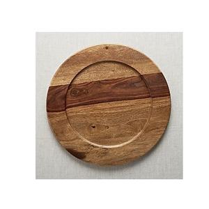 Assiettes rondes en bois de 13 pouces nettoyage facile et léger pour les assiettes à vaisselle Snack vaisselle décente incassable assiettes de chargeur en bois - Product Image 5